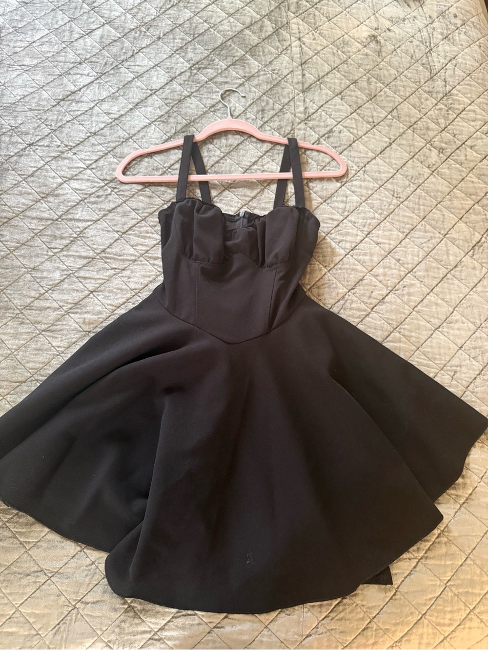 Women's Black Mini Dress with Straps
